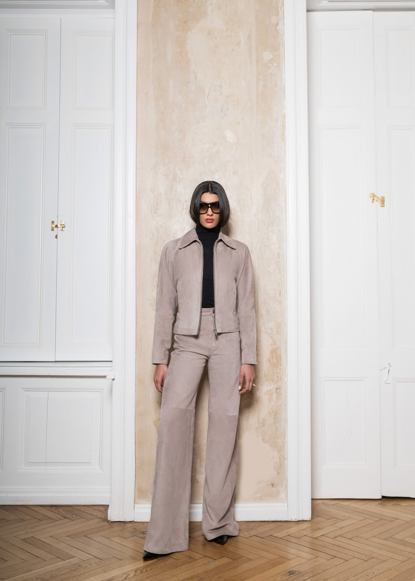 CLAIRE FLARED SUEDE PANTS
