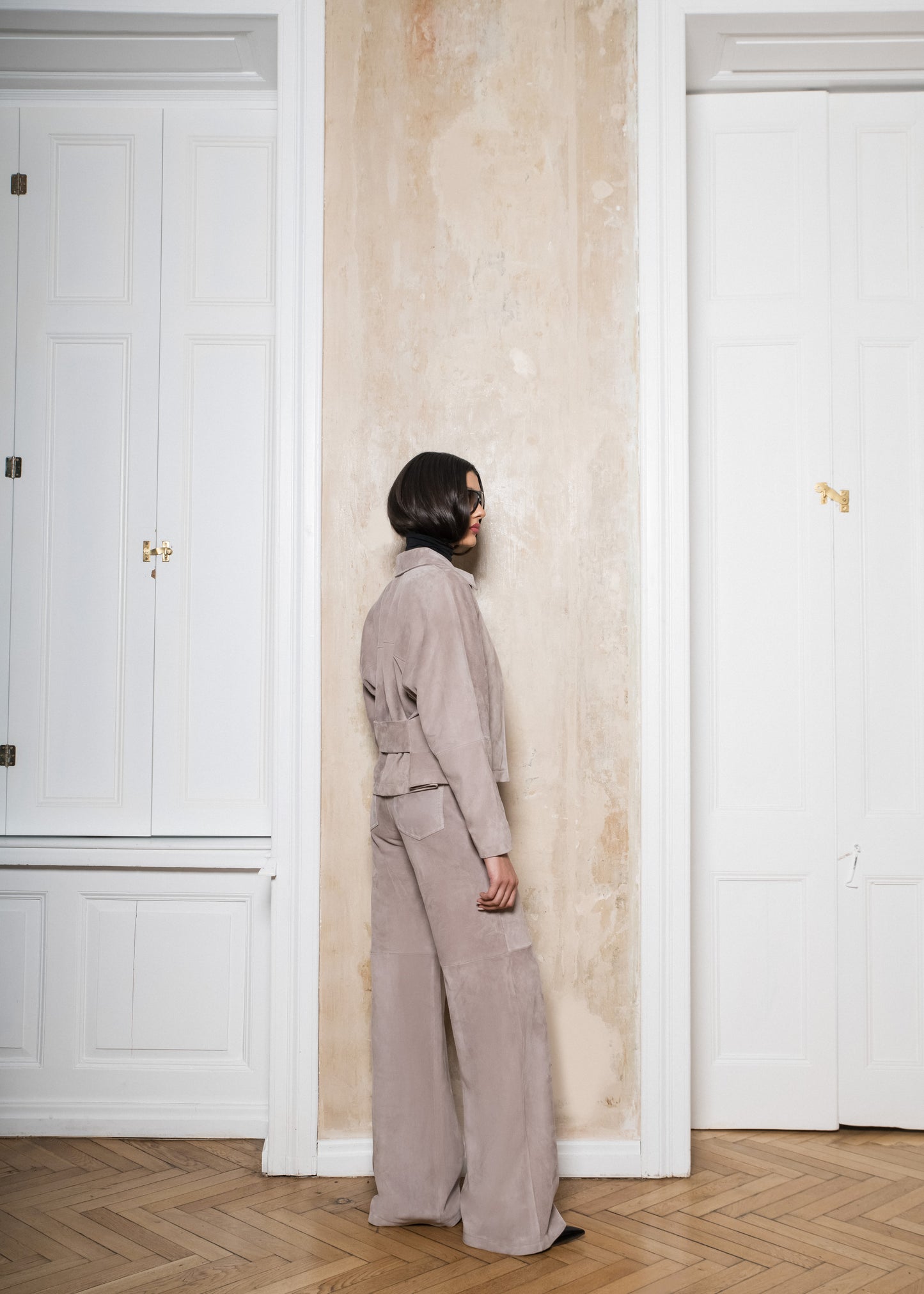 CLAIRE FLARED SUEDE PANTS