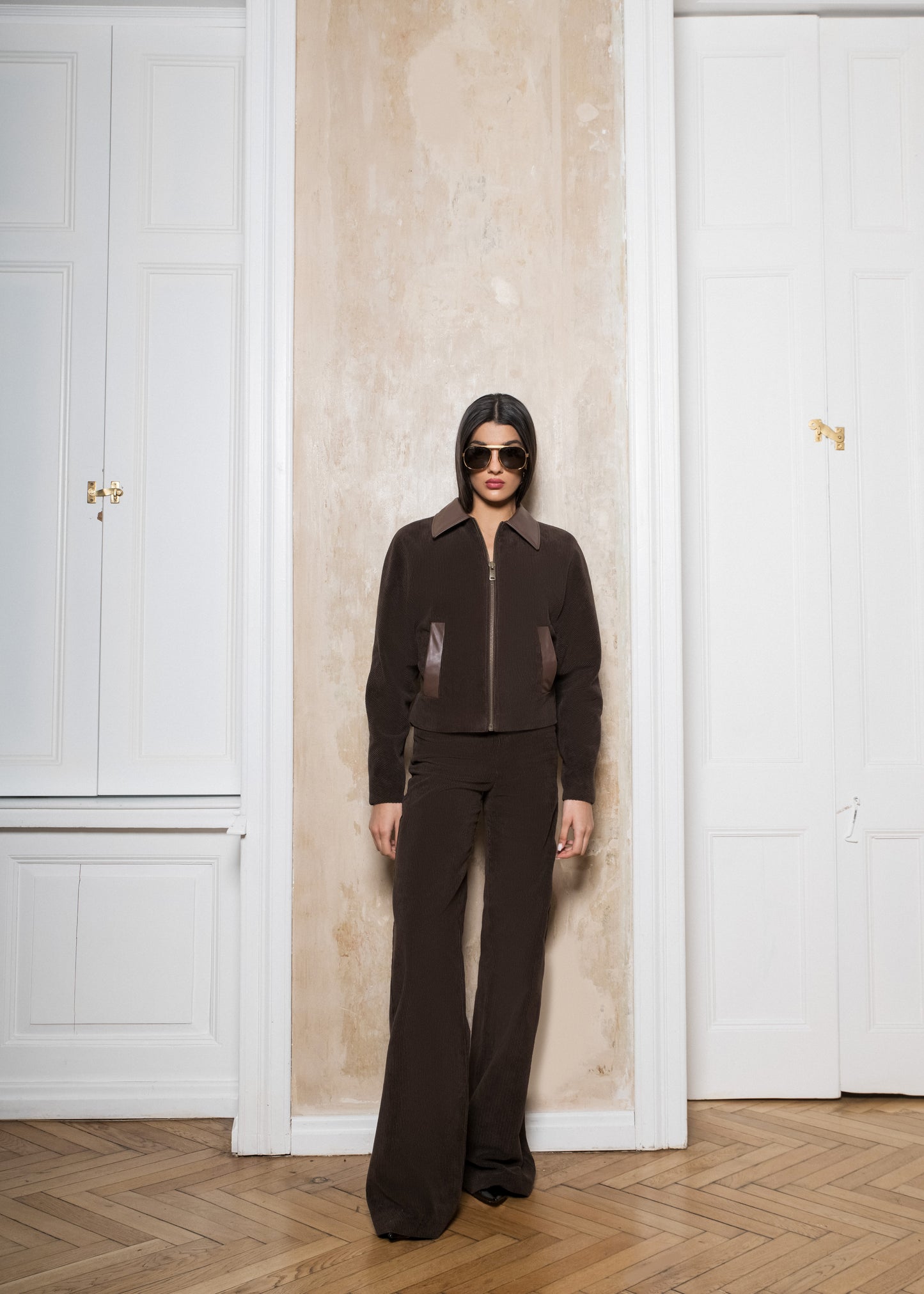 ADORIA LEATHER BOMBER JACKET