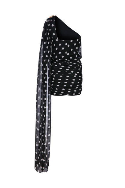 STELLA POLKA-DOT CHIFFON DRESS