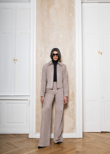 CLAIRE FLARED SUEDE PANTS